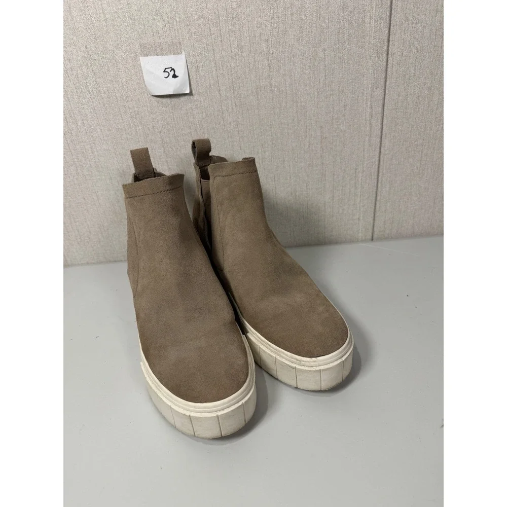 Dolce Vita Zabie Taupe Suede Hidden Wedge‎ Platform Sneakers Womens 9.5M